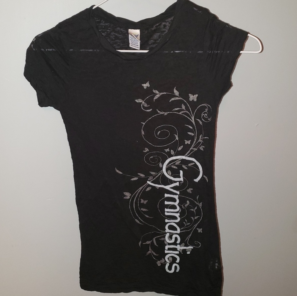 Gymnastics burnout short sleeved tshirt Black